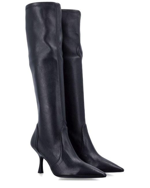 Stuart Weitzman Blue Pointed-Toe Pull-On Boots