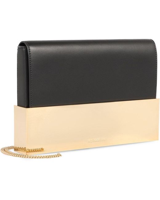 Aquazzura Black Muse Two-Toned Chain-Linked Clutch Bag