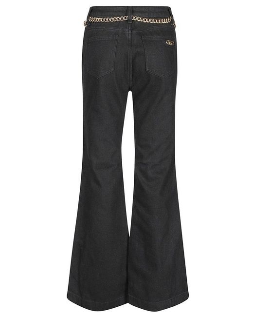 Michael Kors Black Flare Chain Belt Jeans