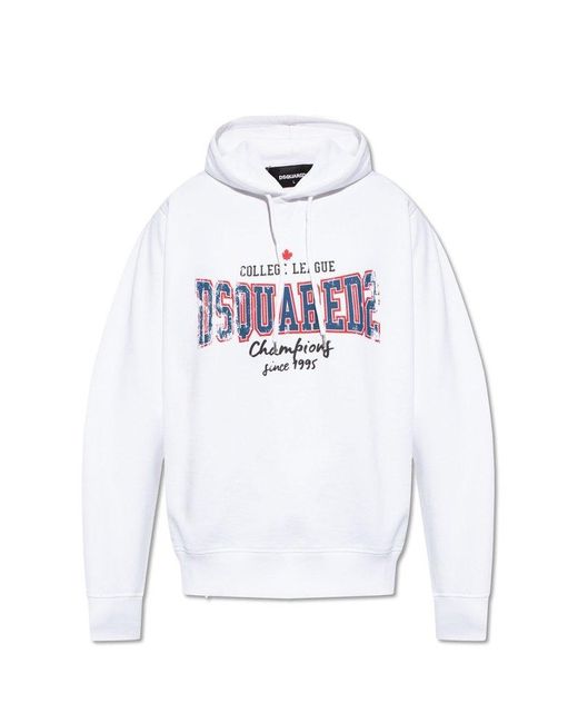 DSquared² White Hoodie With Logo, for men