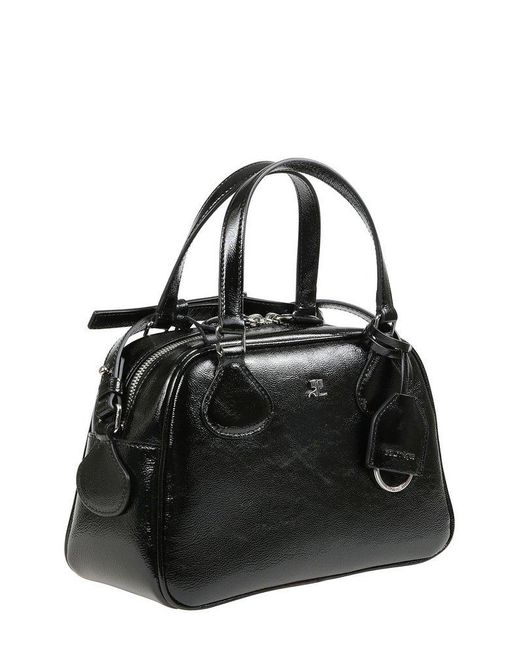 Courreges Black Ac Stud Naplack Bowling Bag
