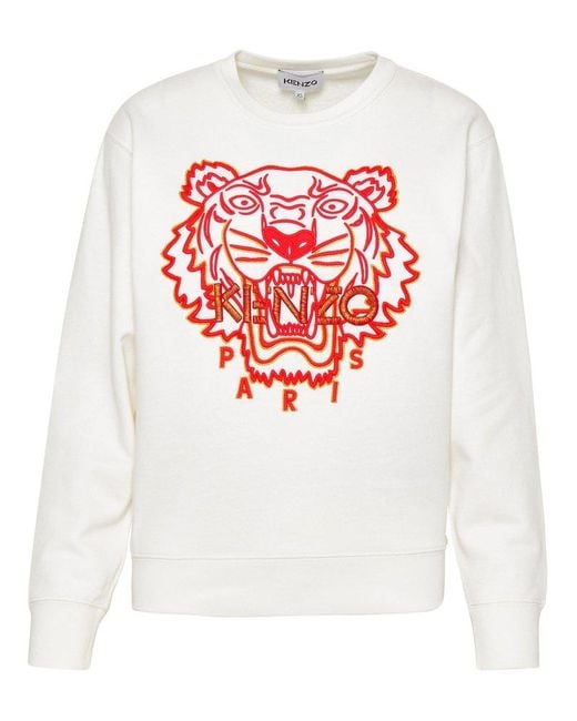 KENZO White Cotton Tiger's Year Sweatshirt