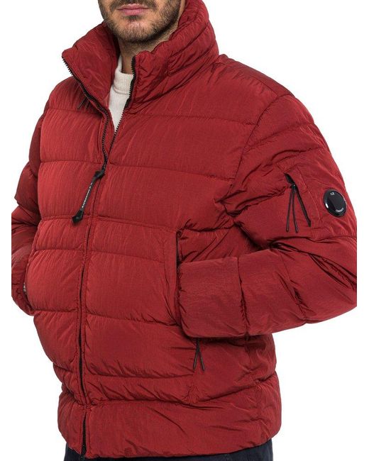 C P Company Red Lens Detailed Zip-up Padded Jacket for men