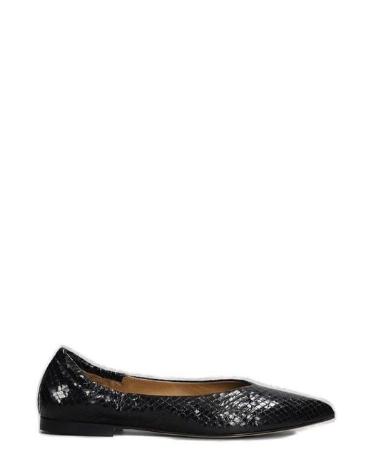 Anna F. Black Printed Slip-On Ballet Flats