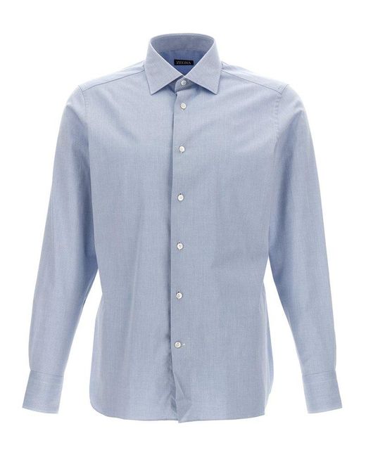 Zegna Blue Stretch Shirt Shirt, Blouse for men