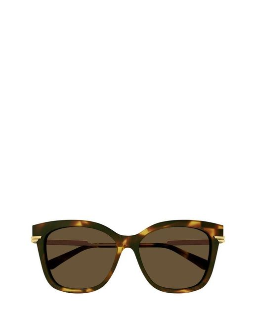 Bottega Veneta Gray Classic Square Frame Sunglasses