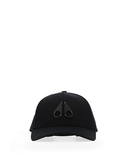 Moose Knuckles Black Logo Plaque Baseball Hat