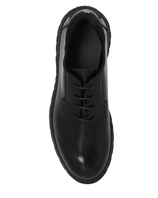 Versace Black Round-toe Derby Shoes for men