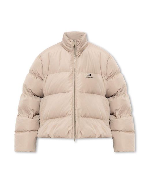 Balenciaga Down Jacket in Goose Down and Nylon with Embroidered Logo