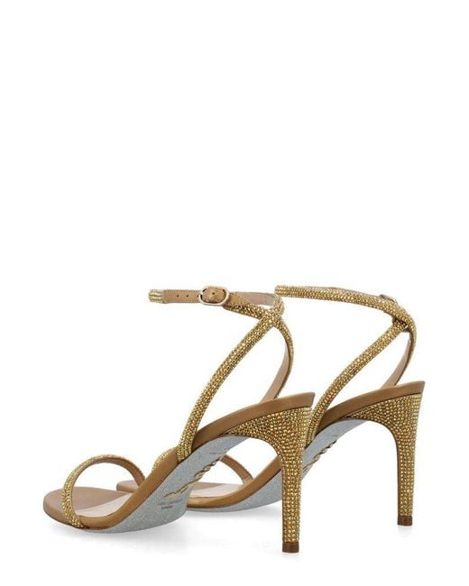 Rene Caovilla Metallic Ellabrita Ankle Strap Embellished Sandals