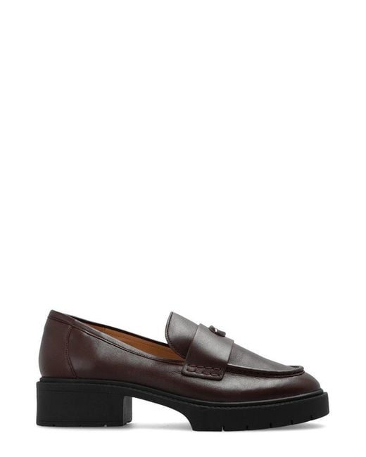 COACH Brown Leah Slip-on Loafers