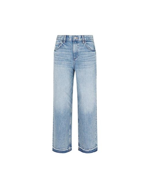 Theory Blue Stretch Denim Relaxed Straight Jeans