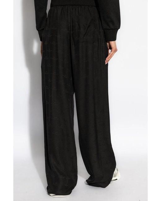 Balenciaga Black Logo Detailed Pleated Trousers