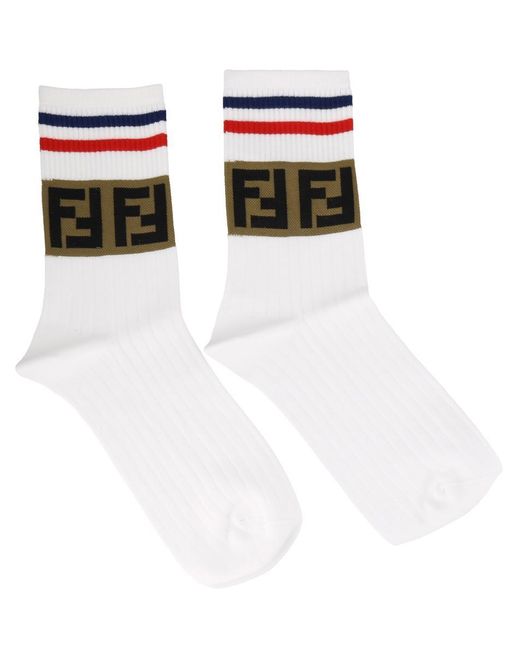 Fendi White Band Socks