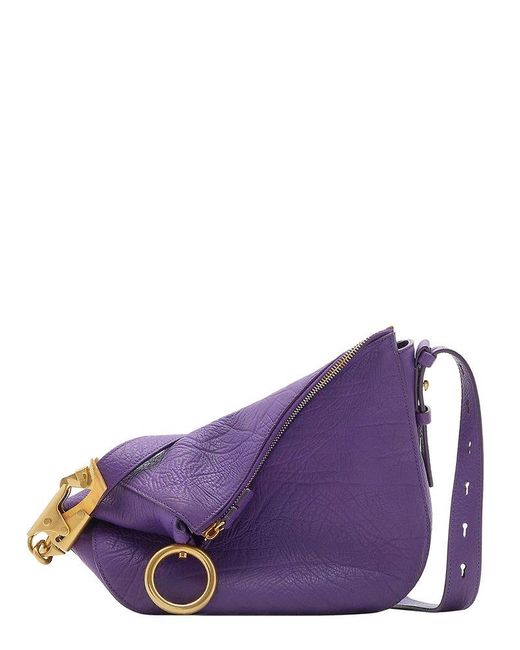 Burberry Purple Knight Small Leather Shoulder Bag
