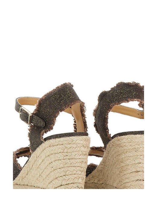 Castaner Brown Embellished Open Toe Sandals