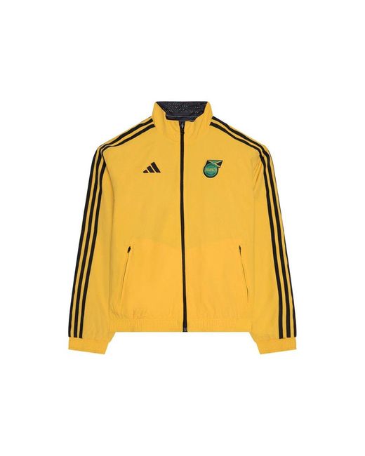Adidas Yellow Logo Patch Zip-up Jacket for men