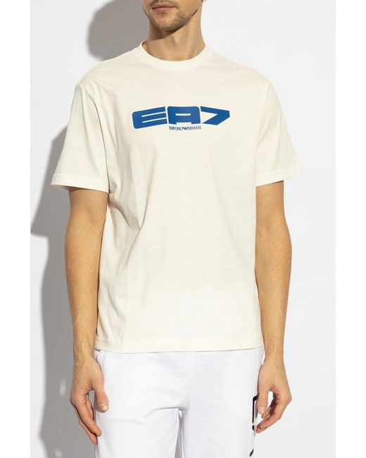 EA7 White T-Shirt With Logo for men