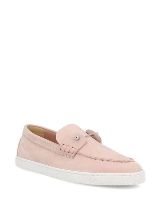 Christian Louboutin Pink Chambeliboat Leather Loafers