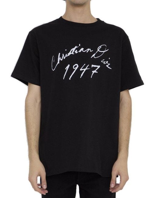 Dior Black 1947 Crewneck Short-sleeved T-shirt for men