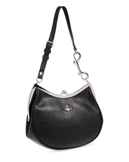 Vivienne Westwood Black Logo Plaque Tote Bag
