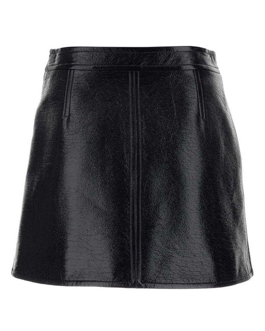 Courreges Black Reedition Logo Patch Mini Skirt