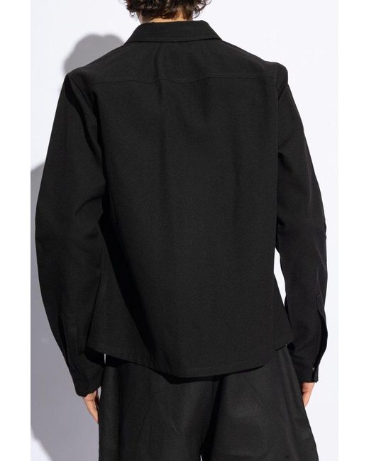 Rick Owens Black ‘Cropped’ Shirt for men
