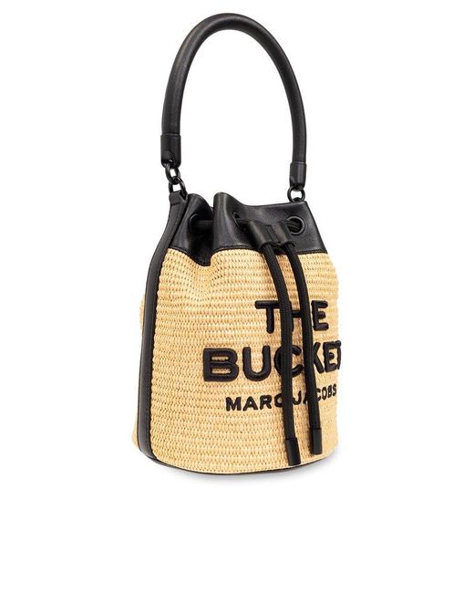 Marc Jacobs Natural The Woven Logo Embroidered Bucket Bag