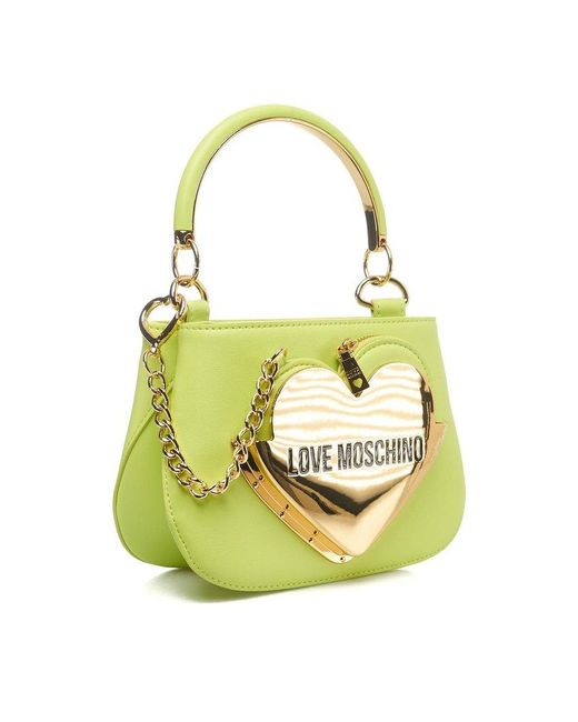 Love Moschino Yellow Logo Plaque Mini Tote Bag
