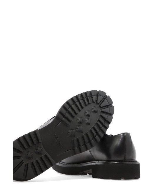 Doucal's Black Double-Buckle Almond Toe Monk Shoes for men