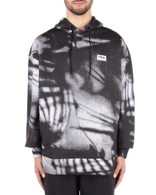 Fila men's logo fleece hoodie deals