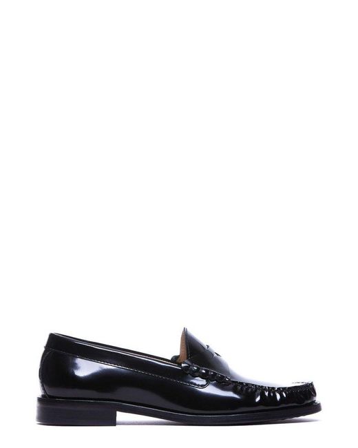 Stuart Weitzman Black Lottie Round Toe Loafers