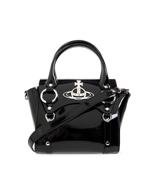 Vivienne Westwood Black Betty Orb Plaque Small Tote Bag