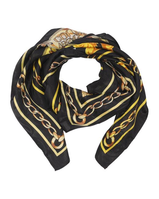 Versace Jeans Green Barocco-printed Scarf