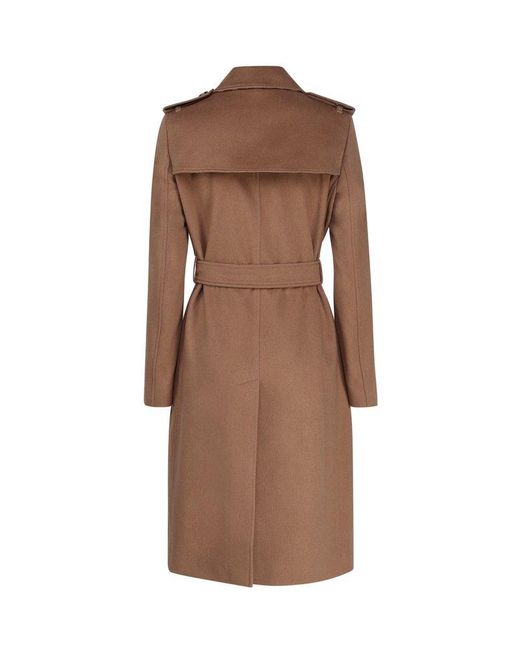 Burberry Brown Kensington Trench Coat In Cashmere