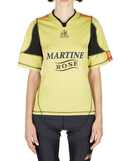 Martine Rose Yellow Logo Printed Panelled T-shirt