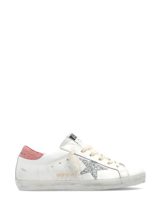 Golden Goose Deluxe Brand White Star Glittered Low-top Sneakers