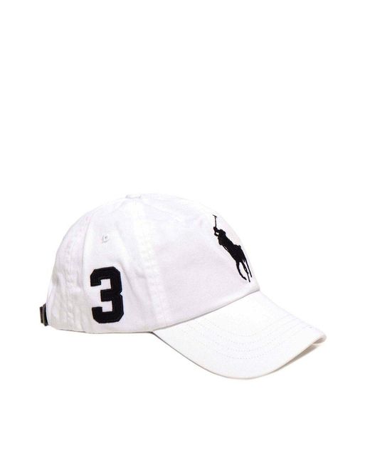 Polo Ralph Lauren White Logo Embroidered Baseball Cap for men