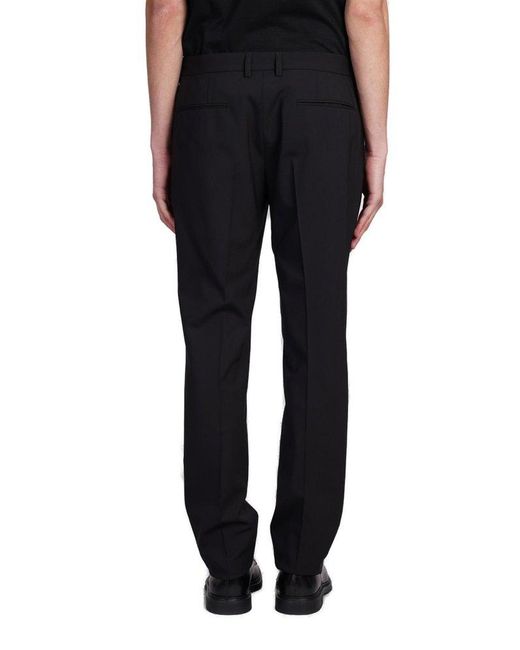 Emporio Armani Black Straight-leg Slim-cut Tailored Trousers for men