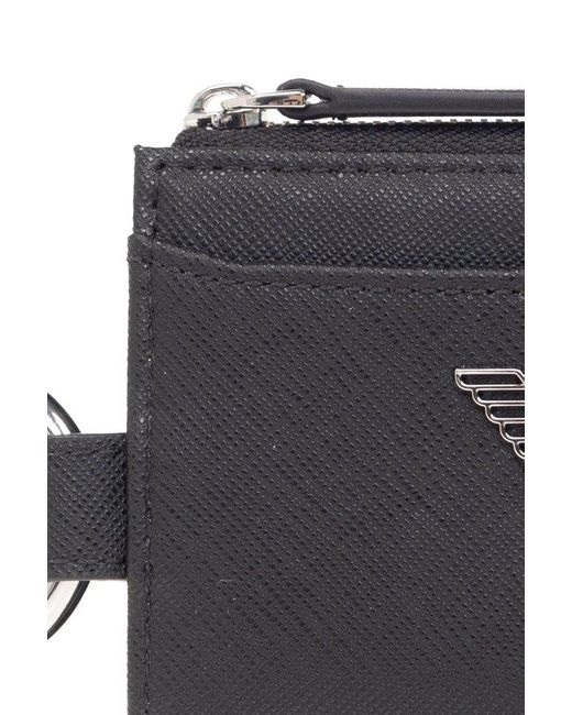 Emporio Armani Black Wallet With Keyring for men