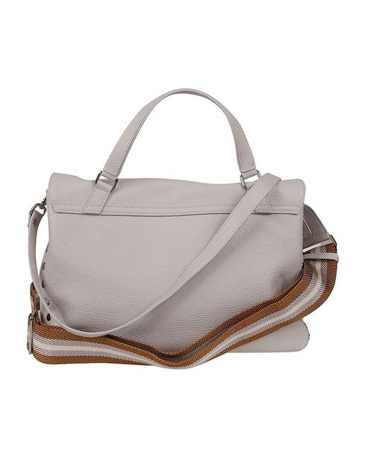 Zanellato Gray Postina Studded Top Handle Bag