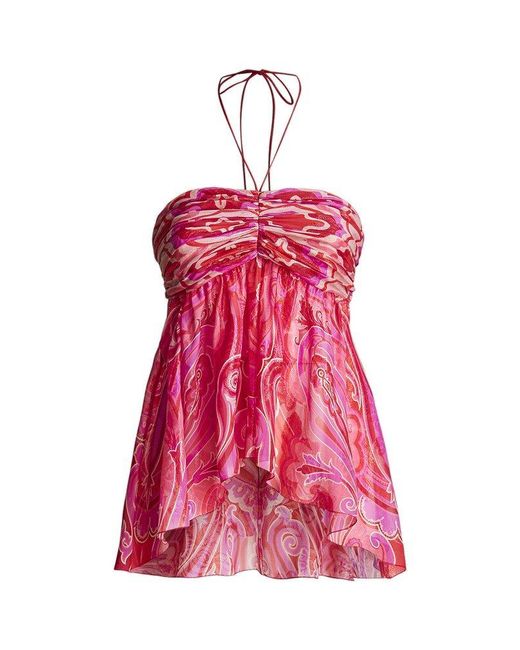 Etro Pink Fuchsia Bandeau Top With Paisley Print