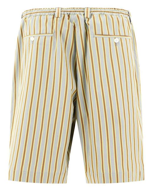 Marni Natural Striped Poplin Shorts for men