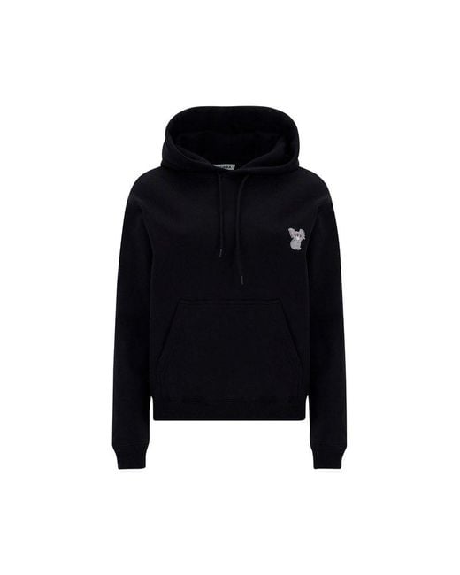 Balenciaga Koala Embroidered Hoodie in Black | Lyst