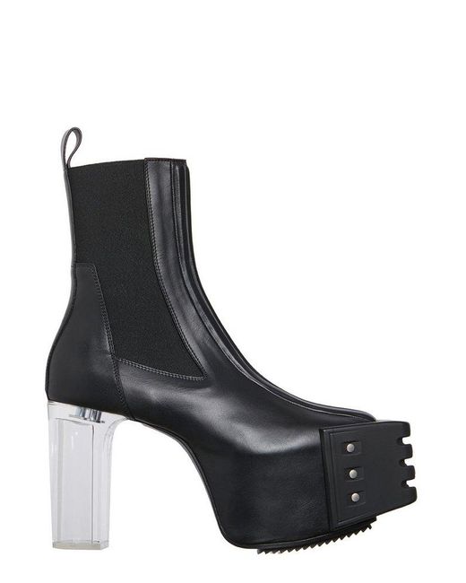 Rick Owens Beatle Squared-toe Platform Boots in Black for Men | Lyst