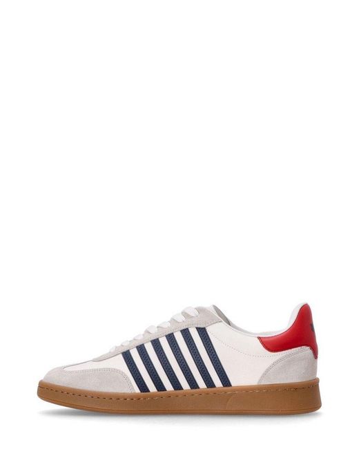DSquared² White Round Toe Low-top Sneakers for men