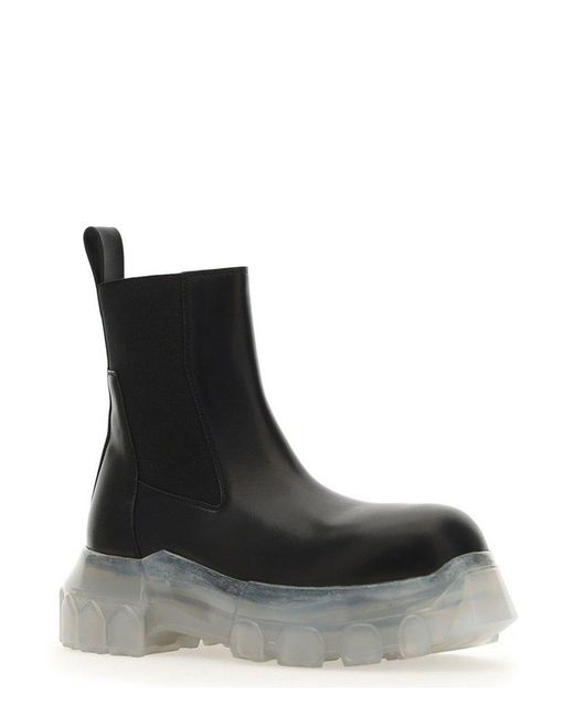 Rick Owens Leather Beatle Bozo Tractor Boots in Black | Lyst