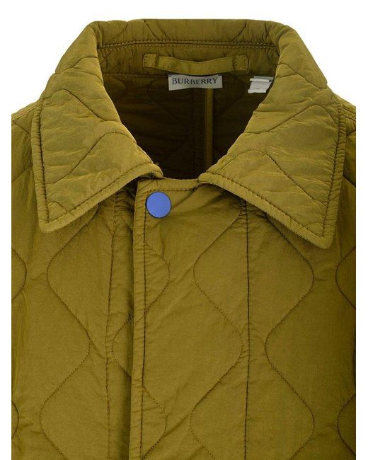 Burberry Green Quilted Khaki Jacket for men