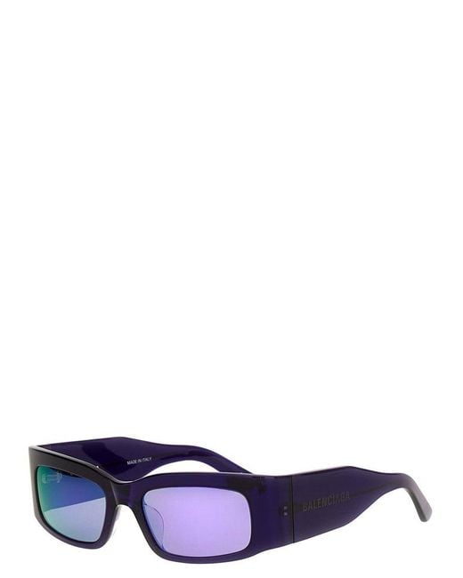 Balenciaga Blue Paper Rectangle Sunglasses