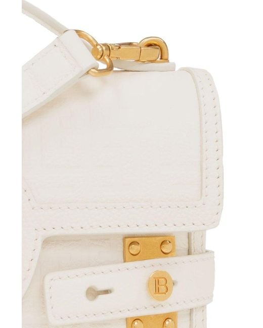 Balmain White 'b-buzz 24' Shoulder Bag